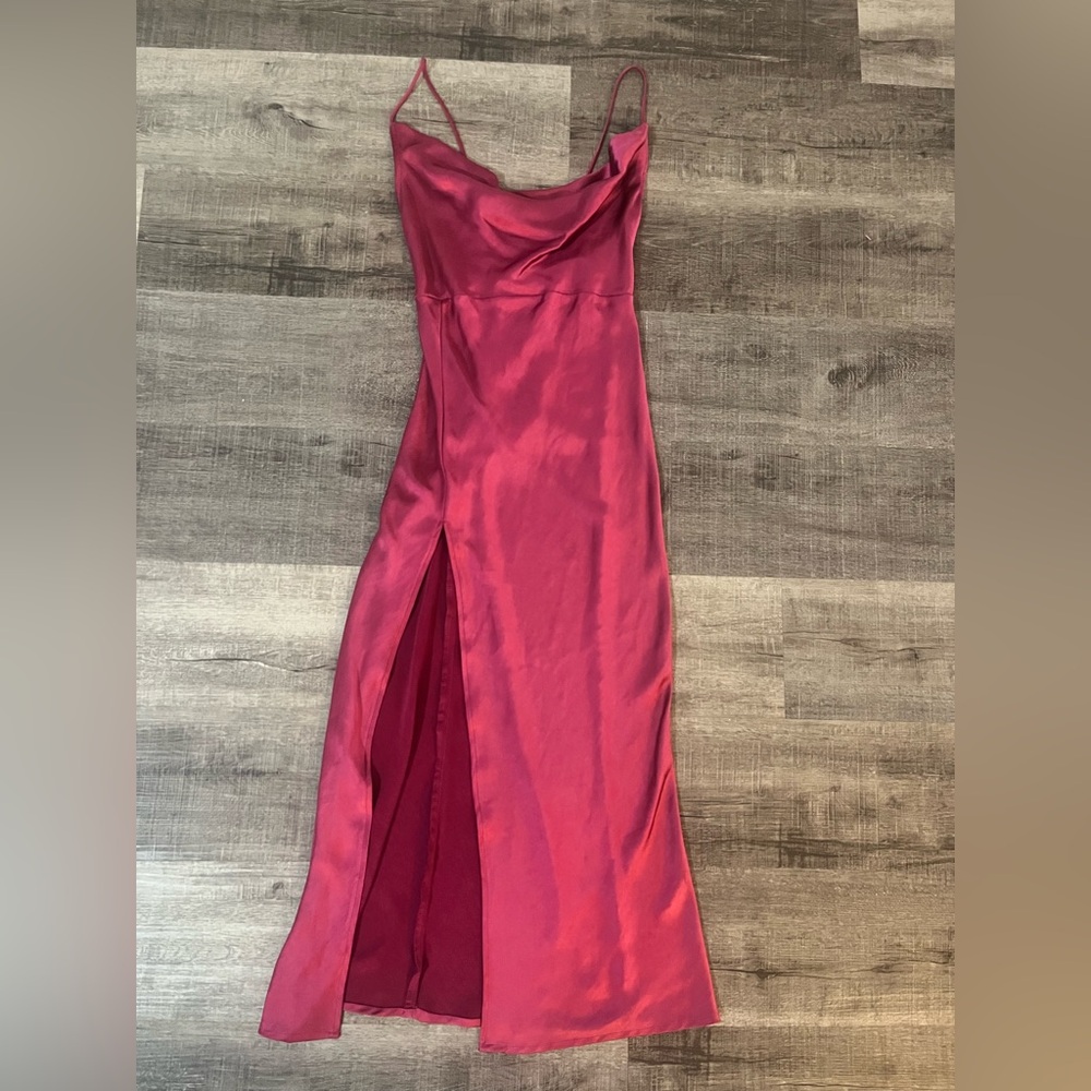LIONESS Walk The Line Midi Dress in Magenta - Picture 3 of 9